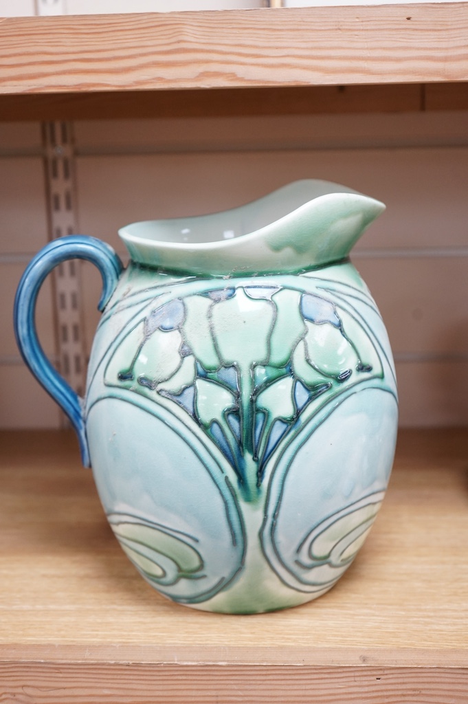 A Mintons Secessionist jug, 26cm. Condition - crazing visible throughout